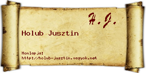 Holub Jusztin névjegykártya